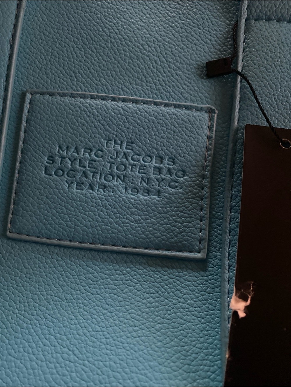 Marc Jacobs Turquoise Blue Pebbled Leather Tote Small/Medium - Picture 8 of 9